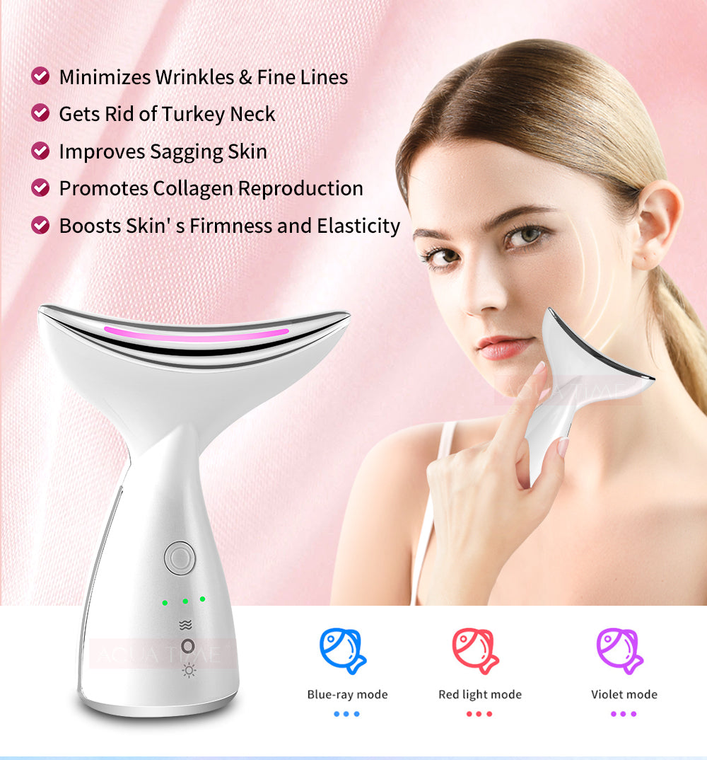LED Gesichts & Hals Straffung Massage Gerät Lifting Lichttherapie